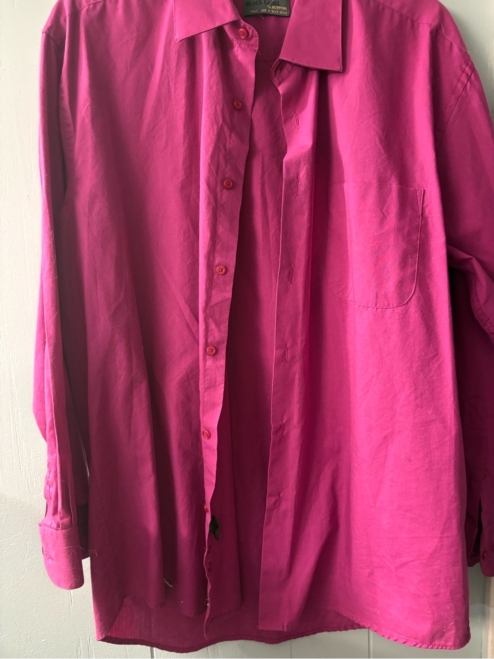 Black Label Men's Button-Up Shirt — Hot Pink